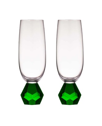 Set 2 pahare pentru sampanie, Zhara Emerald - SIMONA'S COOKSHOP